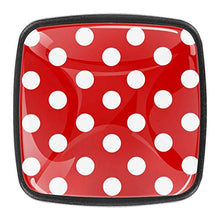 Puntini rossi e bianchi Pomelli per Porta Set di 4 Pomelli per Mobili Manopole per Cassetti Cucina Armadio Vetro