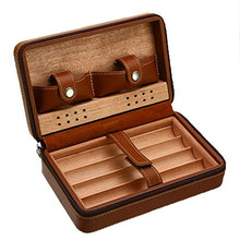 Accendino Holder portasigari in Pelle con Cerniera + Legno Bagagli Humidor Gift Box (Non includere Cigar Cutter e più Leggero) Cigar Box (Color : Brown)