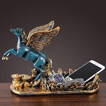 Kjsdzh Decorazione Europea Americana Creativa Moderna Portabottiglie Decorazione Adatta per Soggiorno Ingresso Mobile Bar Tavolo da Cucina Portabottiglie Casa, Piastra di Stoccaggio Pegasus (Blu)