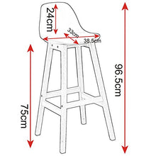 WOLTU BH44ws-2 Sgabello da Bar Sedia Alta Cucina Ristorante con Schienale Poggiapiedi Ecopelle Legno Moderno 2 Pezzi Bianco
