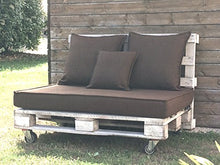 EXTROITALY BAVARO Easy Fiore Marrone Cuscino per Pallet Seduta 82x122 h.11 cm + 2 Cuscini Schienale 60x60 cm. + 1 Cuscino Schienale 45x45 cm. Lavabile SFODERABILE