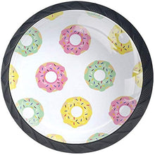 Modello di ciambella verde giallo rosa Pomelli per Porta Set di 4 Pomelli per Mobili Manopole per Cassetti Cucina Armadio Vetro
