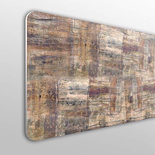 MEGADECOR - Testiera per letto in PVC, 10 mm, decorativa, economica in varie misure, con effetto fondo in legno naturale, con punte di grigio/bianco