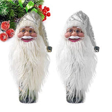 NUOBESTY Copri Bottiglia di Vino di Babbo Natale Copribottiglie di Vino di Natale Copri-Cappello a Cilindro Ornamento di Babbo Natale per Decorazioni Natalizie (Argento E Dorato)