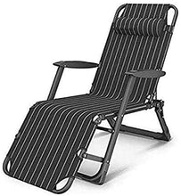 Sedia a sdraio pieghevole reclinabile da giardino, sedia a sdraio a gravità zero, regolabile, per esterni, supporto nero, 200 kg