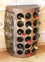 Portabottiglie 1486 di Vino a barile con Scaffale per Vini Altezza 72 Centimetri Botte armadietto, tavolino, Wine Bar in Legno