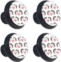 Cuore di coppia riccio amante Pomelli per Porta Set di 4 Pomelli per Mobili Manopole per Cassetti Cucina Armadio Vetro