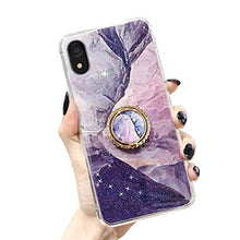Suhctup Compatibile con Samsung Galaxy A20S Custodia in Slim Morbido Silicone TPU,Marmo Design con Glitter Brillantini Bling Cristallo Chiara Paraurti Protettiva Cover con Ring Kickstand -7