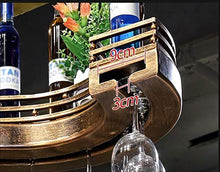 VSander Nuovo Portabottiglie Da Soffitto Portabottiglie Da Vino Regolabile In Altezza Portabottiglie Da Parete In Metallo Ferro Portabottiglie Calice Calice Cremagliera Stile Retrò Bar Creativo Decora