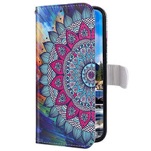 Herbests Cover Case Compatibile con Samsung Galaxy A50S Flip Case Custodia Protettiva Portafoglio Pelle Cover a Libro Book-Style Colorate Custodia con Supporto di Stand,Mandala