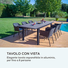 blumfeldt Toledo - Tavolo da Giardino, Allungabile, Materiali: Alluminio, Rivestito a Polveri, Superficie Max.: 213 x 90 cm, Fino a 8 Persone, Resistente alle Intemperie, Facile da Montare, Antracite