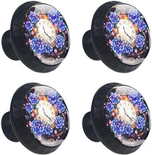 Orologio Fiori Art Pomelli per Porta Set di 4 Pomelli per Mobili Manopole per Cassetti Cucina Armadio Vetro