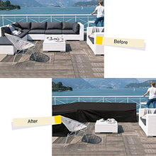 HSGAV Mobili Giardino Copertura per Divano Ad Angolo Copertura per Esterno Impermeabile a Forma di V Antipolvere, 420d Copertura per Divano da Giardino, con Custodia, 215x215x87cm, Nero