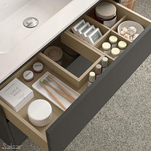 Yellowshop. - Mobile Bagno sospeso 60 cm Design Moderno 2 cassetti lavabo specchiera LED MOD. Optimus (Nero Opaco)