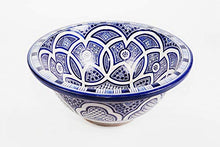 Lavabo da appoggio marocchino Fatima blu - Lavabo 42 x 18 cm - Lavabo modello arabo per bagni Toilette Bagno per gli ospiti