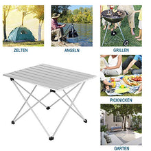 WOLTU CPT8133sb Tavolo da Campeggio Pieghevole Portatile per Picnic Giardino in Alluminio 56x46x40 cm