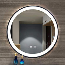 Specchio Lampada A Prova di Esplosione Antinebbia con Cornice in Ferro Battuto A LED, Specchio Cosmetico per Il Bagno Nordic Smart, Specchio Cosmetico Rotondo Sospeso per Lavabo