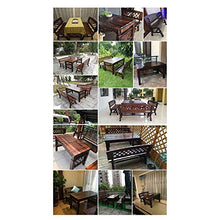 YZ-YUAN Panchina da Giardino panchina da terrazza panchina da Balcone panchina da Esterno, panchina da Giardino con Schienale in Rete, sedili in Legno massello retrò in Legno anticorrosivo carbonizz