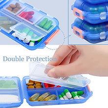 Muchengbao - Confezione da 2 portapillole portatile per 7 giorni settimanali da viaggio e pillole, dispenser per borsetta, scomparti per olio di pesce vitamina, contenitore per medicine
