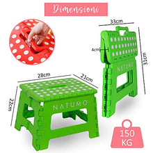 NATUMO® - Sgabello pieghevole di alta qualità, portata 150 kg, per cucina, bagno, giardino, per bambini e adulti