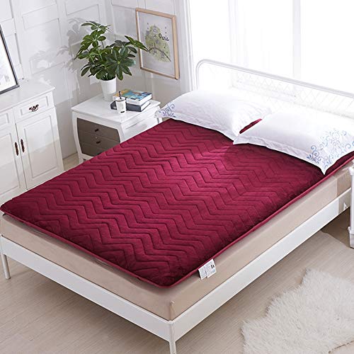 KOKIN Materasso Tatami Giapponese Ispessimento Materasso Futon Pieghevole in Peluche, Materassi Letto futon Soggiorno Tappetino Yoga Tappetino Universale Quattro Stagioni,E,120 * 200cm
