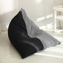 RIYIFER Copertura per Pouf, Copertura per Poltrona A Sacco Grande Tessuto in Poliestere Bean Bag Cover Adatto A Camera da Letto, Soggiorno, Giardino,Nero,90x120x100cm