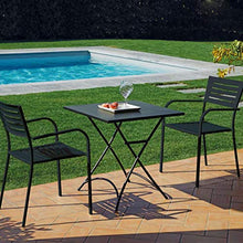 Greenwood Mobili Giardino FTF59 Ferro Color Nero Tavolo STRESA 70 x 70 cm