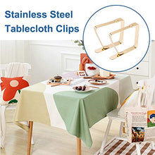 INCREWAY - Set di 4 mollette per tovaglia, in acciaio INOX dorato, resistenti, per tavoli di spessore inferiore a 5 cm