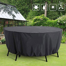 YULIAN Patio Mobili Copre Una tavola Rotonda Impermeabile 83x35 in, Protezione terrazza Rotonda, Giardino all'aperto Sala da Pranzo Tavolo tavola Liscia Superficie Set Serratura a Vento per.