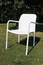 Milani Home s.r.l.s. Set Tavolo Giardino 150 X 90 con 4 Poltrone Piano in Vetro Intreccio in Rattan Sintetico Bianco per Esterno