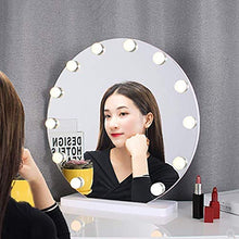 Chenbz Specchio cosmetico Rotondo, LED Bagno Leggero Specchio da Parete WC Specchio da Bagno Specchio a Muro