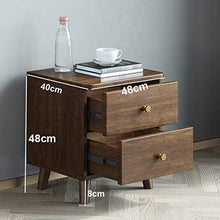 Comodino in Stile Retrò, Cassettiera in Legno Massello Di 2 Cassetti, Cassettiera, Maniglie in Ottone E Piedini Di Supporto in Legno Massello, Per Comodini Per Ufficio Comodini