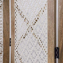 Room Screen Even Divisorio per Soggiorno Mobile con Schermo Pieghevole in Pizzo Intrecciato Naturale, Privacy con Schermo Pieghevole Diamond Diamond, Parete divisoria a 4 Pannelli