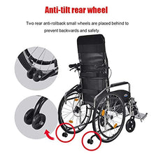 Sedie A Rotelle per Sedia A Rotelle, Schienale per Sedia Medica Sedile Pieghevole Portatile 150 kg Portante 47 45 Cm Sedile Staccabile da Scrivania Comodino, Anziani Disabili, Nero A