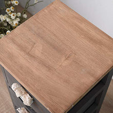 Rebecca Mobili Comodino grigio, cassettiera montata, 3 cassetti, stile shabby, per camera bagno, legno di paulownia - Misure: 56 x 25 x 25 cm (HxLxP) - Art. RE4559