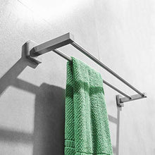 Leekayer 40 cm Portasciugamani Doppio Binario Finitura Nichel Spazzolato Accessori per la cucina del bagno Acciaio inossidabile Base quadrata per portasciugamani Stile moderno