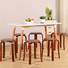 Semplice Sgabello in legno massello Tavolo da pranzo Soggiorno Cucina Bagno Moda legno curvato Famiglia Sedia per adulti Colore alto: Medusa marrone rossiccio Elegante bianco Dimensioni: 45 * 33 cm