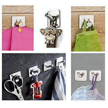 ViZe 4x Agganciare Gancio multifunzione in acciaio inox con 3M Sticker Adhesivo- Portasciugamani Gancio Cucina Bagno Camera Porta Guardaroba senza Forare