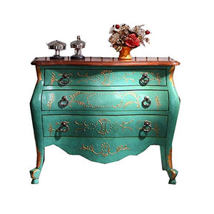 Heqianqian Cassettiera A Credenza Distressed mobili Dipinti antichi cassetti Rustico Retro Foyer d'ingresso del Governo for Living Room Mobili per Camera da Letto (Color : Green, Size : 97x49x82cm)