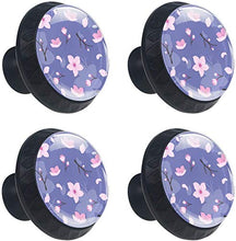 Cherry Blossom Purple rosa Pomelli per Porta Set di 4 Pomelli per Mobili Manopole per Cassetti Cucina Armadio Vetro