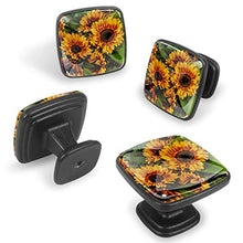 Fiori marroni e gialli 4 PCS Pomelli per Porta, Pomolo per Mobile, Pomelli per Mobili con Viti, Maniglia per Armadietto, Pomelli per Porta, Pomelli per Cassetti per Porta, Armadio, Cassetto e Credenza