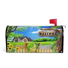 Welcome Animal Gallo Pollo Fattoria Girasoli Cassetta delle Poste Copre Magnetica Villaggio Blu Cielo Nuvole Giardino Cortile Casa Decor Dimensioni Standard 53,3 cm x 45,7 cm