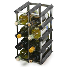 Portabottiglie in legno tradizionale – frassino nero (2 x 4 fori [12 bottiglie])