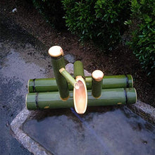 LIYT Caratteristica di bambù Fontana di Acqua con Pompa ad Acqua Becco di Acqua Che scorre Interni Esterni Zen Decorazione del Giardino, 100% Fatto a Mano,Verde,40CM