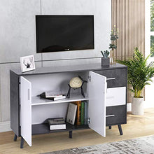 Q-HL Comodino Armadio di Stoccaggio Credenza Armadio Multiuso per Soggiorno, Camera da Letto, Corridoio Bianco E Grigio