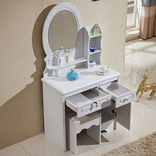 NQFL toletta Simple White Pannello di Legno Camera da Letto Multi-Funzione di Storage con Il Trucco dello Specchio Desk White-90 * 42 * 160cm