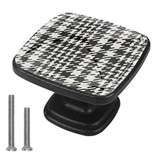 Plaid bianco nero 4 PCS Pomelli per Porta, Pomolo per Mobile, Pomelli per Mobili con Viti, Maniglia per Armadietto, Pomelli per Porta, Pomelli per Cassetti per Porta, Armadio, Cassetto e Credenza
