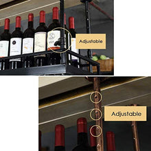 ZLJ Portabottiglie per Vino Nero - Scaffale per Bicchieri da Vino in Ferro Stile Morden, ripiano per Decorazione a soffitto, per Bar, ristoranti, Cucina o Cantina (Dimensioni: 120 cm)