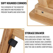 Tavoli da picnic Tavolo pieghevole, natura Bamboo Tavolo per computer portatile Semplice Computer Scrivania con ventilatore per letto Divano Pieghevole Regolabile Scrivania per laptop regolabile sul l