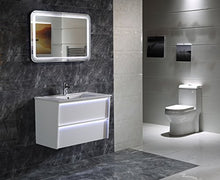 Dr. Fleischmann Design Specchio del Bagno con Illuminazione LED GS086 Interruttore tattile Bianco Freddo IP44 (80 x 60 cm)